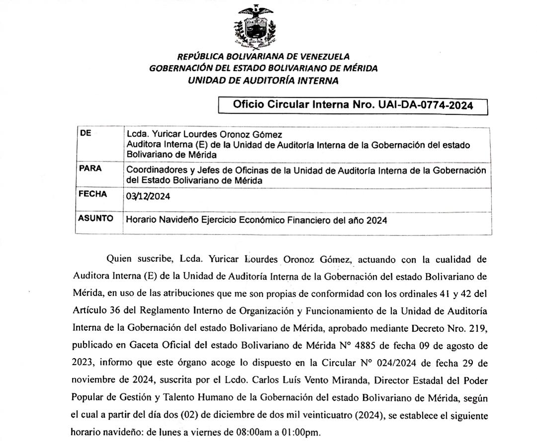 Imagen referencial a la publicación del horario navideño 2024